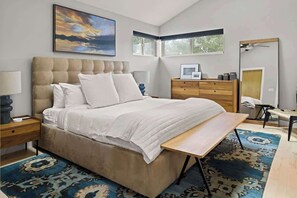 Primary bedroom with king bed