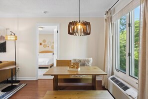The HVAC unit cools the main living space and there are fans in each bedroom.