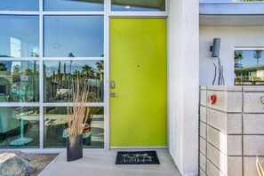 Lime green door, modern style