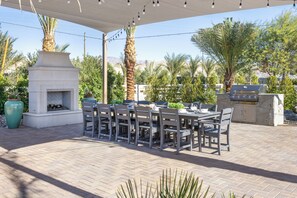 Enjoy meals under the shaded patio area