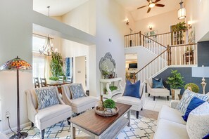 Living Room | 2-Story Home | Central A/C & Heating