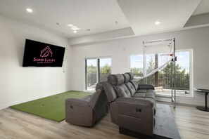 Basement Level: Putting Green in Family & Game Room