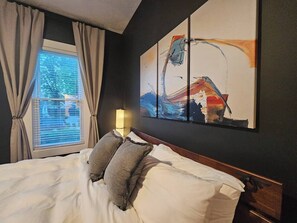 Thick linen completely blacks out the room