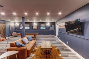 Game Room with 65 inch Cable TV