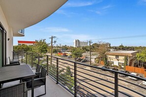 Enjoy al fresco meals with a view on your private balcony.