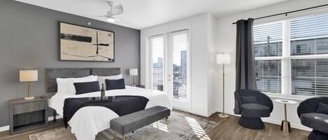 The bedrooms feature plush bedding and tastefully selected décor, ensuring a restful escape.