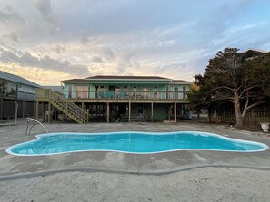 Pool. Landscaping in progress.
