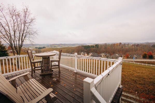 Your private deck overlooking a million-dollar view of Amish Country!