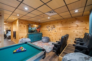 Endless entertainment for all: pool table, movie nights, arcade games, tic-tac-toe, Connect 4, chess, and a variety of board games.