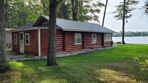Cabin and lake