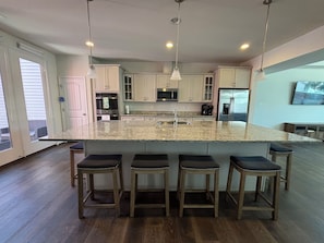 Kitchen, with large island.