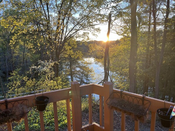 View of lake from upper level deck