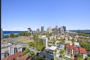 Spectacular views of the ocean and the city from the balcony