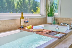 Relax in our jetted tub