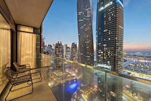 Balcony Oasis: Marvel at stunning skyline views from your private balcony retreat!