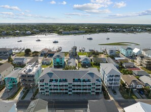 Aerial View of Condo Complex - Canal Side