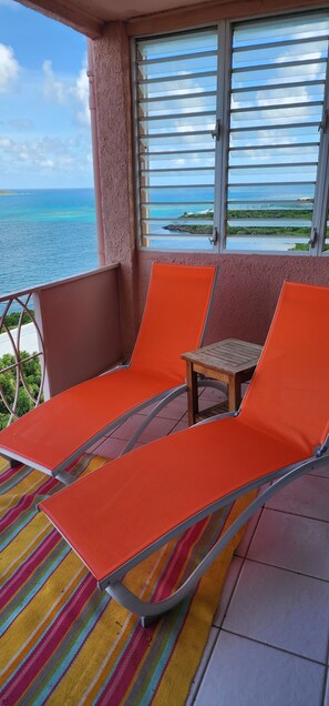 Lounge chairs on deck
