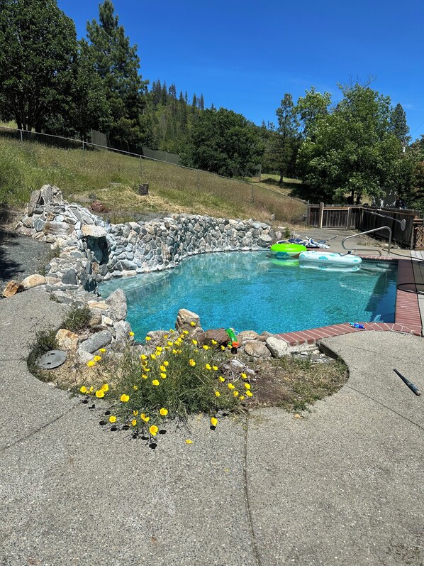 We try to keep the pool available as long as the summer season will allow.