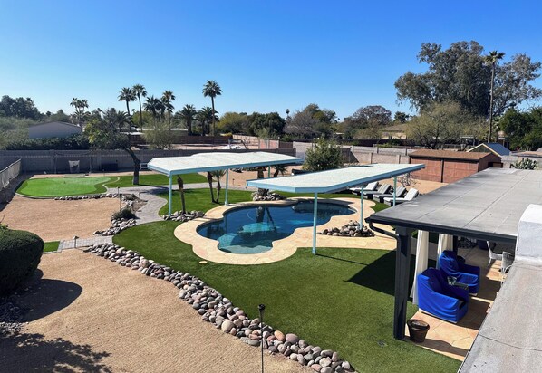 Resort backyard sits on more than 1 acre in the heart of Scottsdale. 