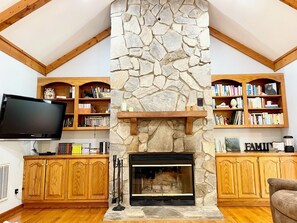 Wood burning fireplace