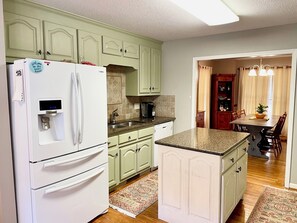 Kitchen and kitchen island