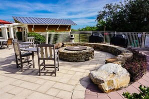 Community firepit and gas grills
