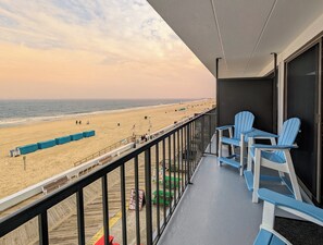 Ocean and boardwalk view from balcony