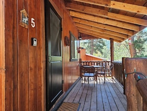 Enjoy a cup of coffee on the front porch.