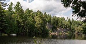 Follow the estate’s trails to reach the lakeshore.
