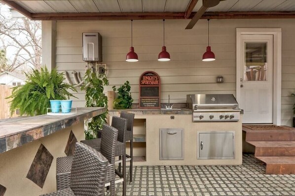 Our outdoor grill / bar section 