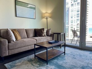Comfortable living room with private balcony