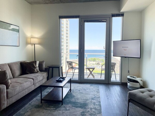 Comfortable living room with private balcony