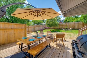 Fenced Backyard | Private Hot Tub | Outdoor Dining Areas | Grills