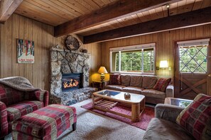 Gas Fireplace and Cozy Living Room Furniture