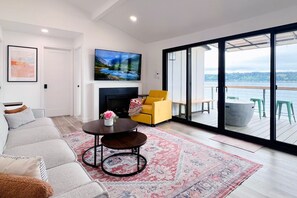 Belfair Beachfront Vacation Rental - Living Room