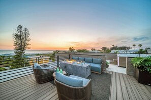 Rooftop Terrace with Hot Tub, Dining, Fire table, and Immaculate Gulf of Mexico Views