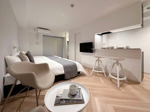 Side table with chair