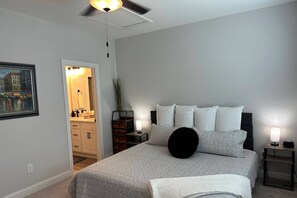 Primary king bedroom with ensuite bath