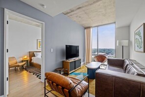 Living room with city views