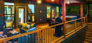Step out onto the patio and unwind.
