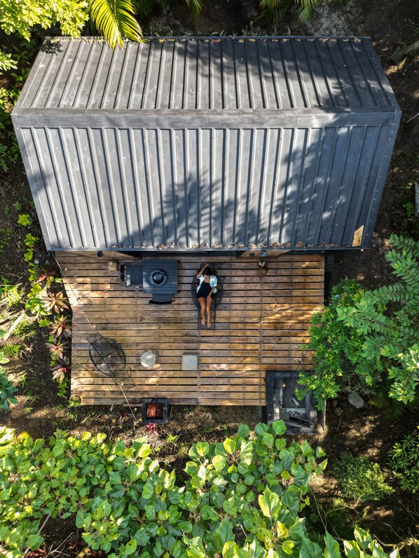 A private wooden nook tucked in the trees.