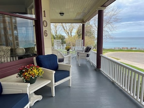Front porch overlooking Lake Michigan