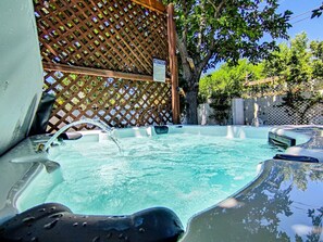 Beautiful new Hot Tub with waterfall feature for your relaxing enjoyment
