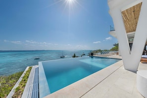 Upper level infinity pool. 3 meter deep end