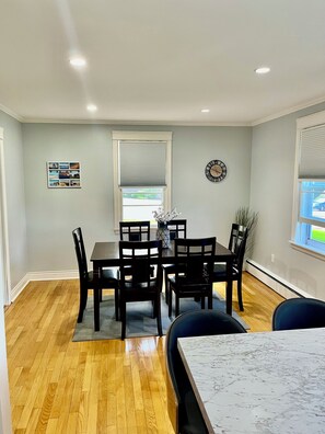 Kitchen open to dining room