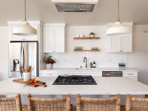 Newly remodeled kitchen with Island seating for four