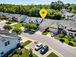 Park in the garage, driveway or extra parking spots just across