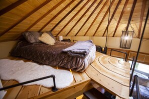 Loft bedroom with full size mattress.