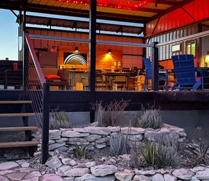 Terraced cactus garden off deck