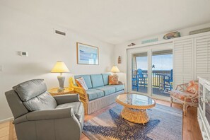 Living Area with Oceanfront Deck Access